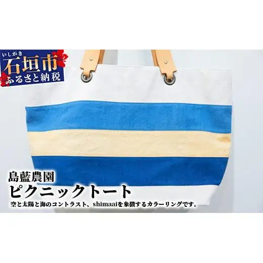 【石垣島の藍染工房】バッグ(大) ピクニックトート KB-171-1