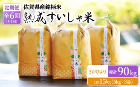 【定期便】 白米 令和7年産さがびより15kg NAO046 全6回 白米