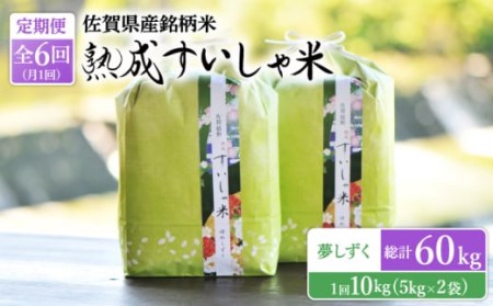 【定期便】 白米 令和7年産夢しずく10kg NAO052 全6回 白米
