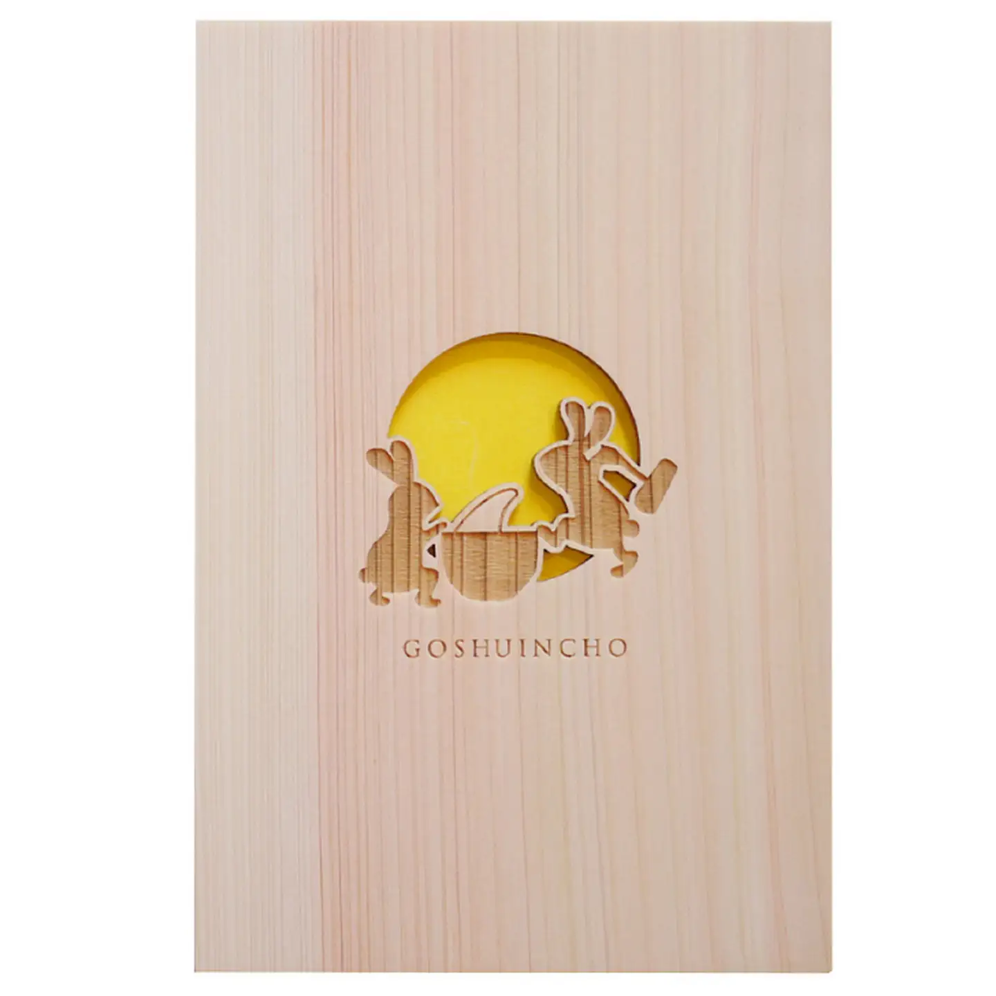 【名入可能】佐賀ヒノキの御朱印帳【うさぎの餅つき】【諸富家具】：B200-029