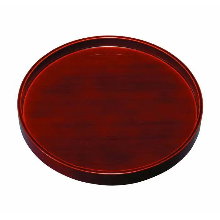 木製丸盆 厚縁 春慶塗 24cm