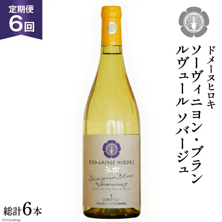 【6回 ワイン 定期便 】ソーヴィニヨン ブラン ルヴュール ソバージュ750ml 1本 ×6回 総計6本 [ヴィニョブル安曇野 DOMAINE HIROKI 長野県 池田町 48110707]