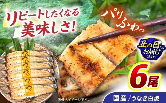 ＜諫早淡水＞うなぎ白焼き 6尾 / うなぎ ウナギ 鰻 白焼き 白焼 しらやき 冷凍 国産 小分け / 諫早市 / 諫早淡水株式会社 [AHAT013] 丑の日 土用丑の日