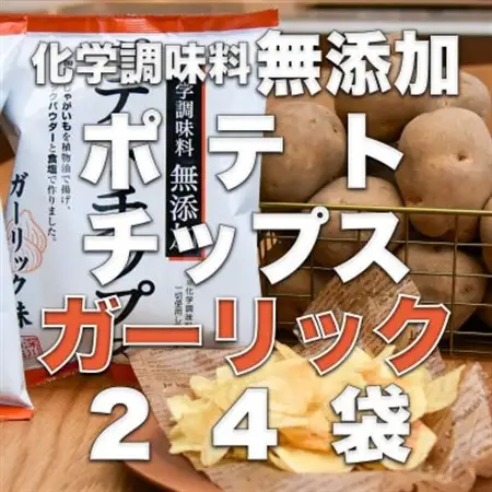 化学調味料無添加ポテトチップス　ガーリック味(55g×24袋)【1380790】