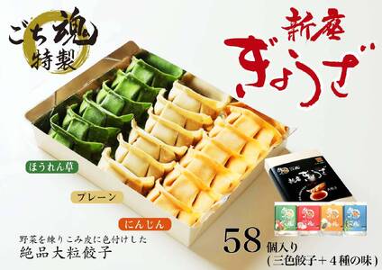 【ごち魂】の特製「新座ぎょうざ」バラエティセット（５種類　５８個入り） 【５月~１１月発送】