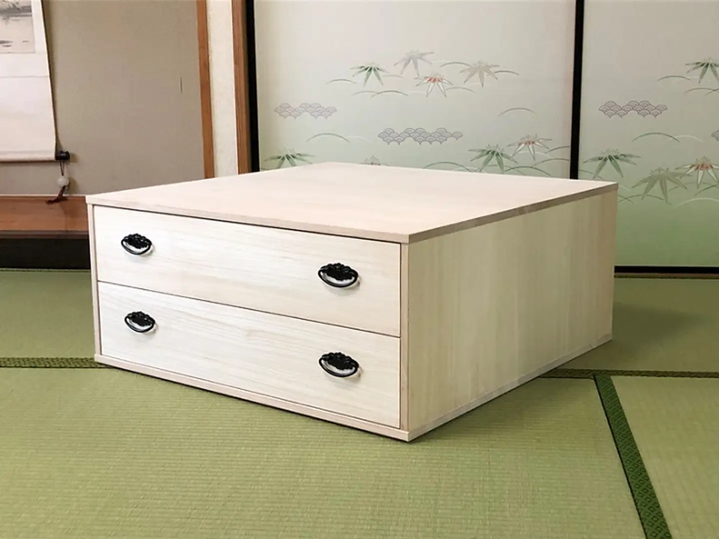 桐たんす 総桐押入収納布団台2杯引 75B：B850-004