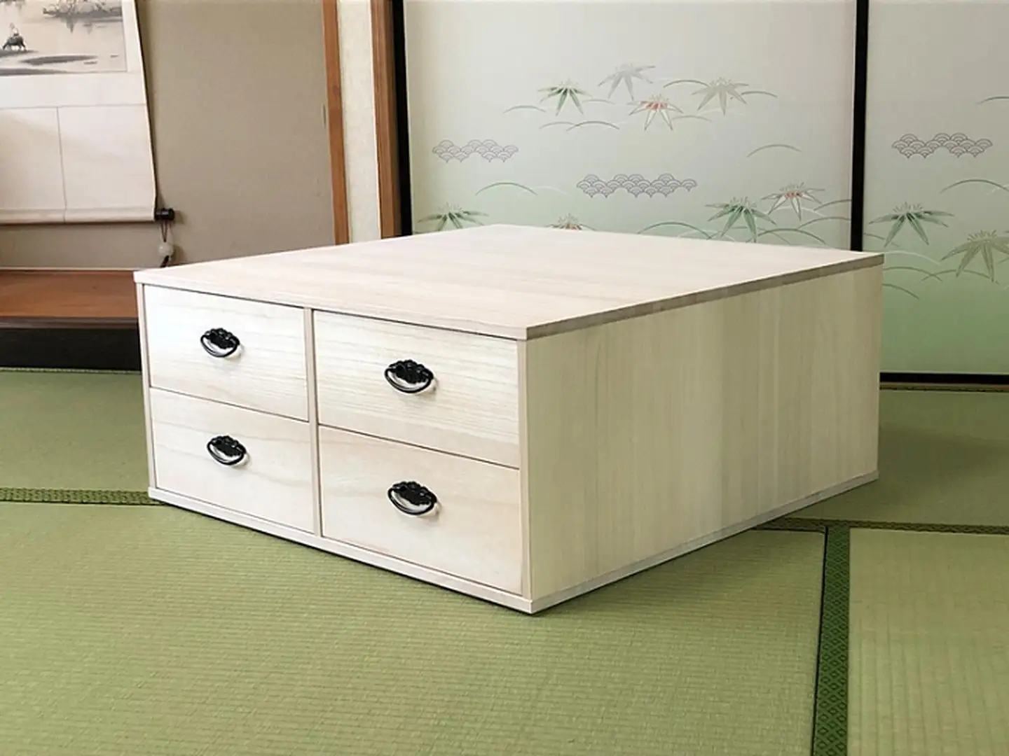 桐たんす 総桐押入収納布団台4杯引 75C：B910-001