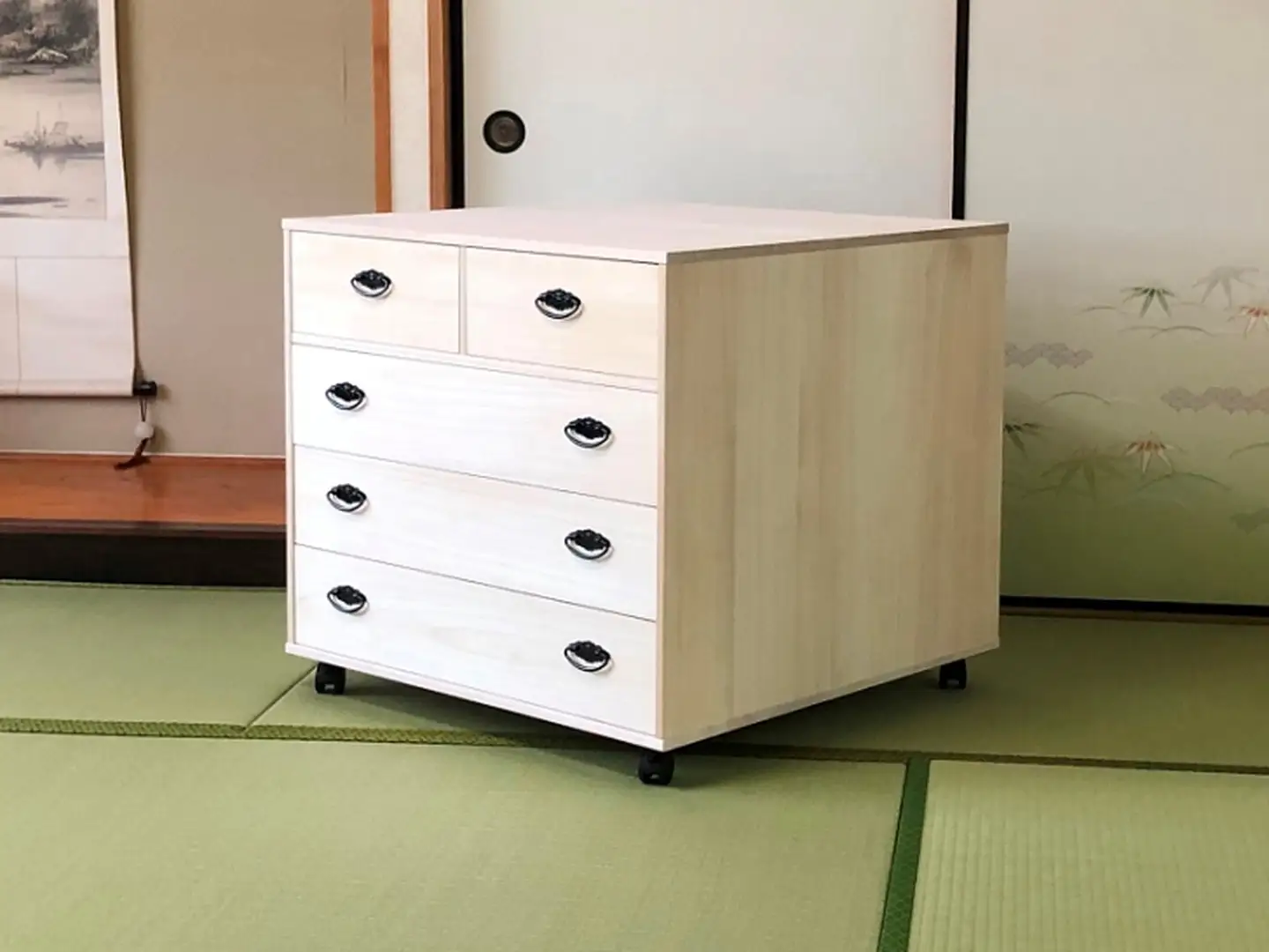桐たんす 総桐押入収納ワイド4段 ROT-75：C160-003