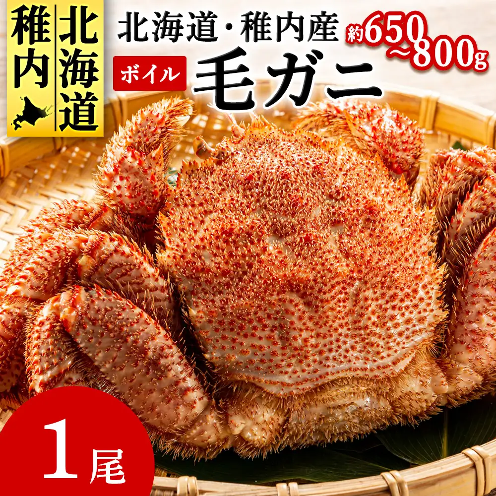 【2025製造】ボイル毛ガニ1尾650g～800g【配送不可地域：離島・沖縄県】
