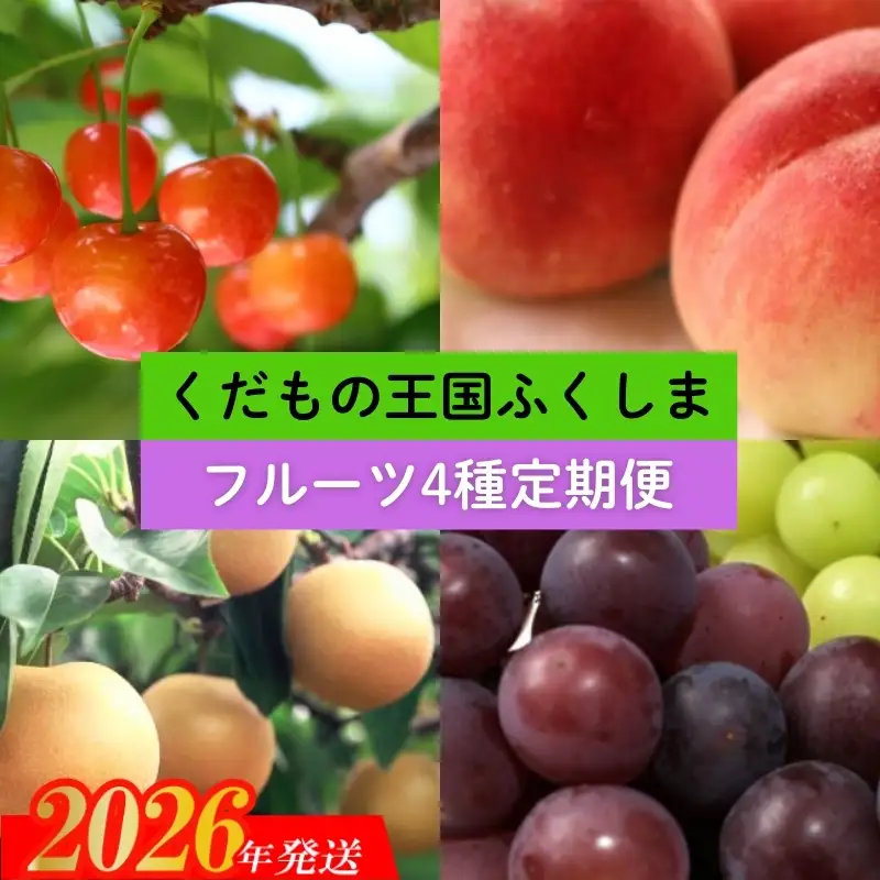 No.2549【2026年発送 先行予約】フルーツ4種定期便
