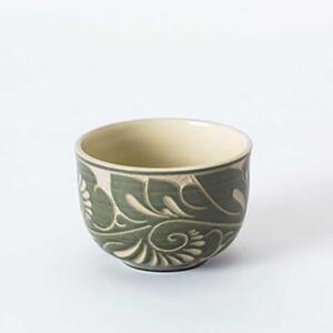 ＜受注生産品＞唐草手碗＜緑＞｜沖縄　やちむん　人気