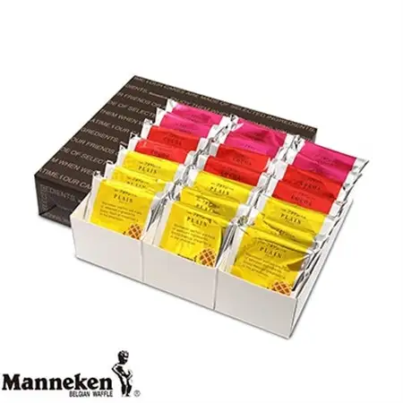 マネケン ベルギーワッフル 21個入ギフトセット プレーン ココア いちご(TP21-PCIG)【1151810】