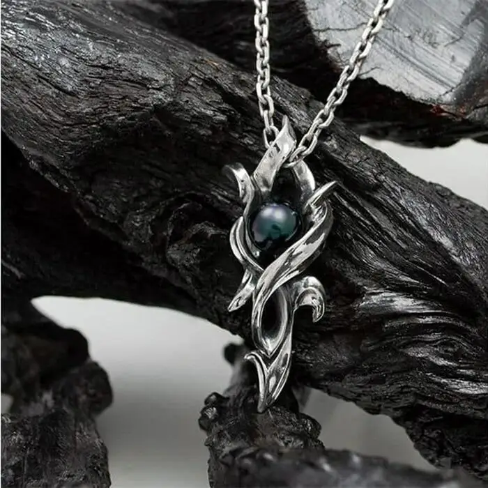 天然ブラックパール 銀製 ペンダント DT-446　　