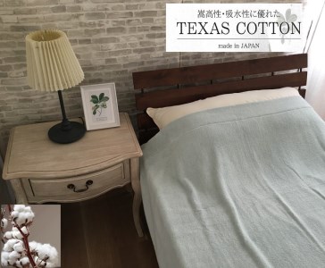 TEXSAS COTTON 100% タオルケット シングル グリーン 1枚 SNT-20TXGR [3230]