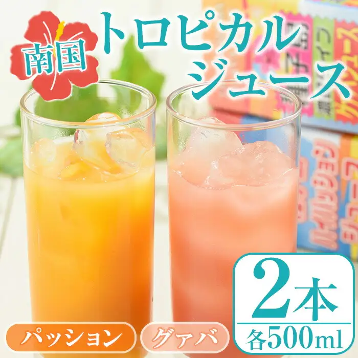 n025 パッション・グァバ ジュース セット 合計2本・各500ml 鹿児島 種子島 希釈タイプ フルーツ 【菓心利休】