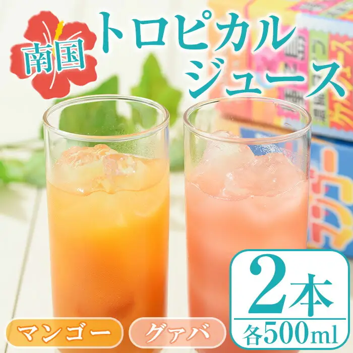 n026 グァバ・マンゴー ジュース セット 合計2本・各500ml 鹿児島 種子島 希釈タイプ フルーツ 【菓心利休】