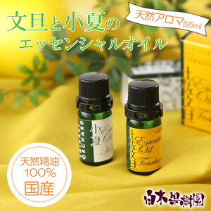 文旦・小夏エッセンシャルオイル（アロマオイル）セット（１００％天然植物精油）5ml×2本【白木果樹園】 [BQAI053]