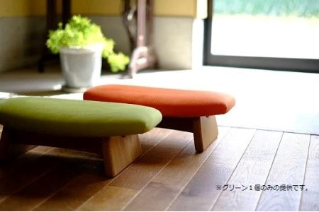 低座椅子 椅子 枕 木製 チェア フットレスト オットマン ソファ 畳 インテリア 国産材 無垢材 フェイスタオル 家具屋アカトシロ ゴイチ(R) スエード（グリーン）｜E04