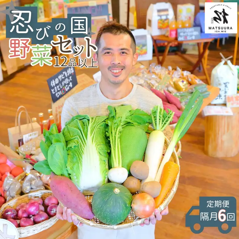 忍びの国の野菜セット（12品以上）隔月6回お届け【mtur-tkb0001】