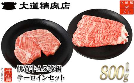 【化粧箱入 伊賀牛】 伊賀牛 A5サーロイン すき焼き用 約500g＋ミニステーキ 計約300g（2枚入り）【dido0017-1】