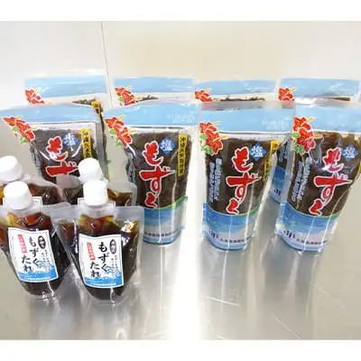 【久米島漁協】塩蔵もずく4kg＆手作りもずくのタレ×4本
