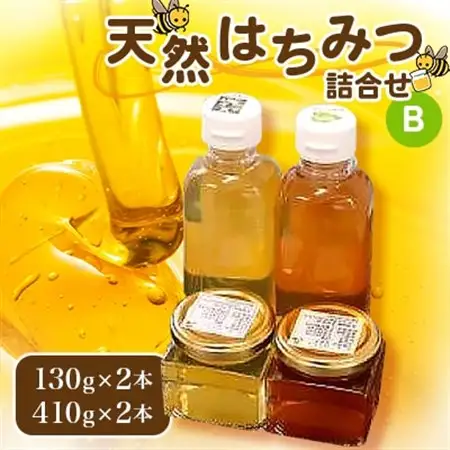 天然はちみつ詰合せB(130gx2本、 410gx2本)_調味料 はちみつ  ハチミツ 蜂蜜_【1071812】