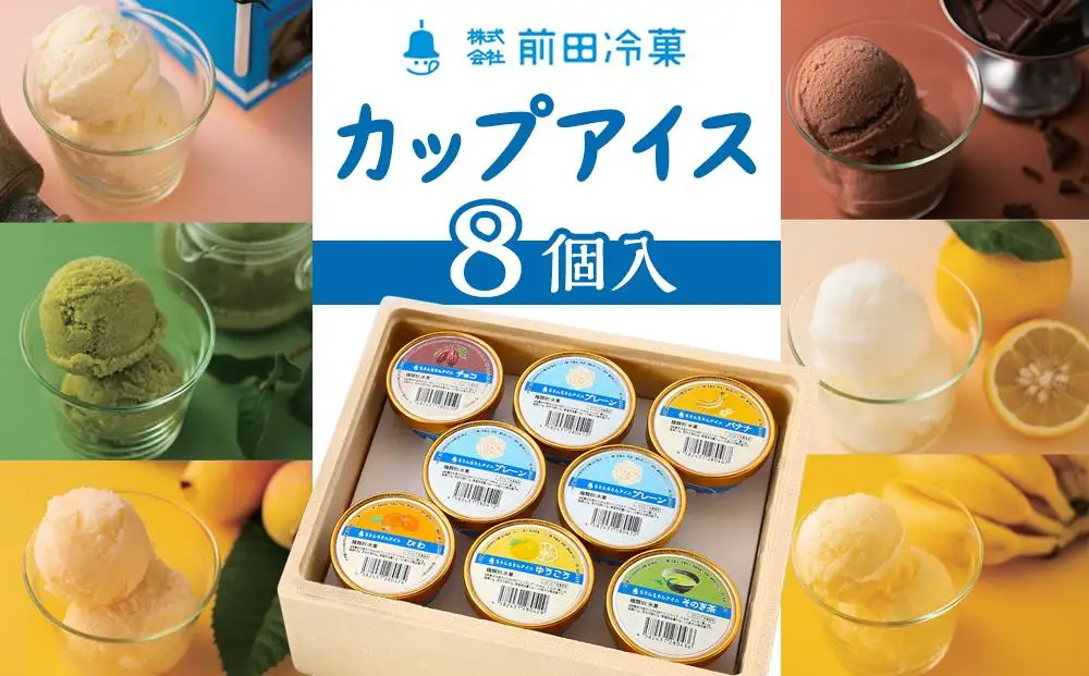 【AA080】前田冷菓　カップアイス８個入｜アイス スイーツ お菓子