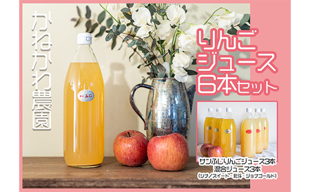 りんごジュース6本セット 飲料 果汁飲料 フルーツジュース 飲み物 ドリンク 100％りんごジュース サンふじ シナノスイート 北斗 ジョナゴールド ブレンド 