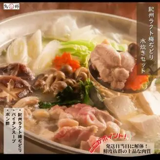 【1063-2】自社オリジナル地鶏半身【紀州ラクト梅ぢどり水炊きセット】