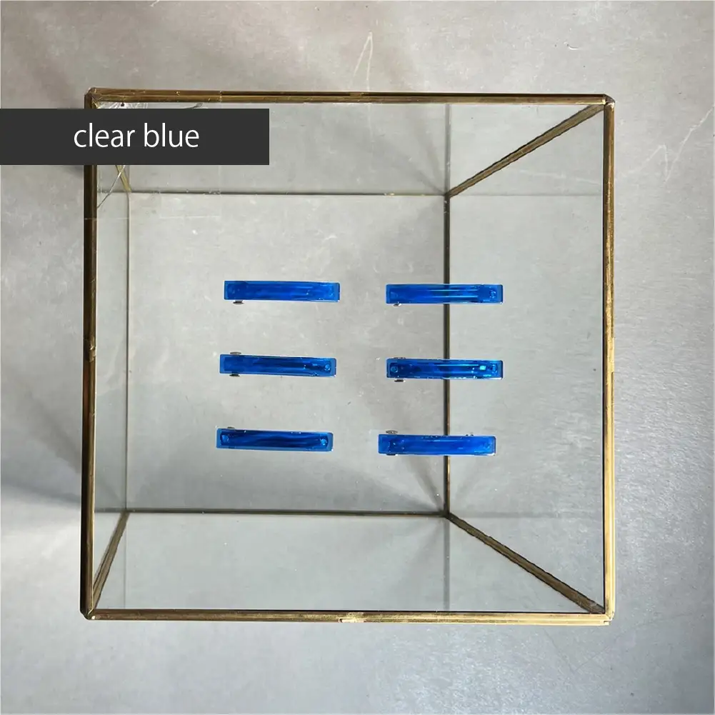 アクリル製ショートバレッタ clear blue（クリアブルー） eME　barretta 2 short 髪留め ヘアクリップ ヘアアクセサリー こだわりの逸品 地域特産品 ギフト 自分用 人気 おすすめ