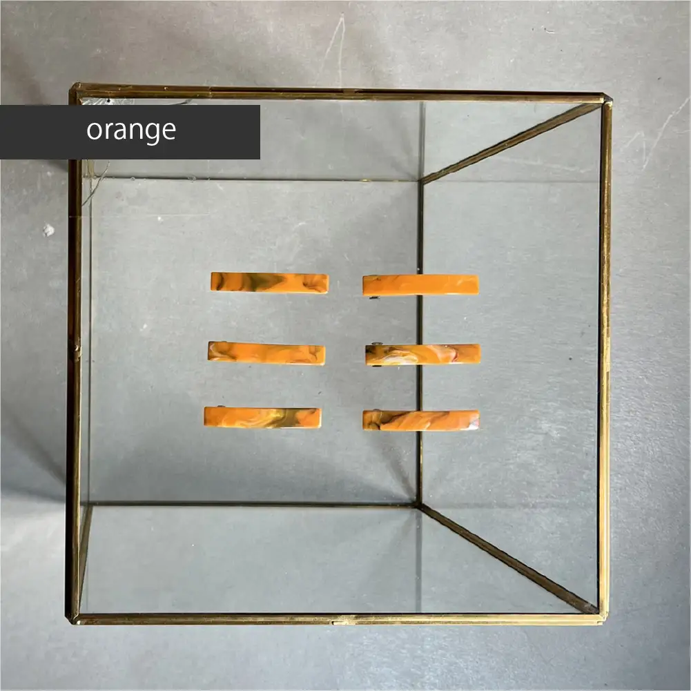 アクリル製ショートバレッタ orange（オレンジ） eME　barretta 2 short 髪留め ヘアクリップ ヘアアクセサリー こだわりの逸品 地域特産品 ギフト 自分用 人気 おすすめ