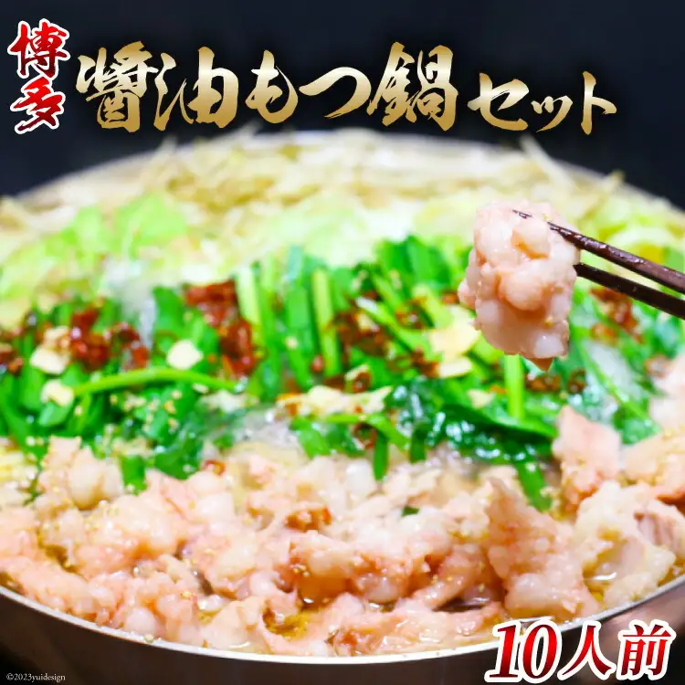 博多醤油もつ鍋 10人前セット [MEAT PLUS 福岡県 筑紫野市 21760750]