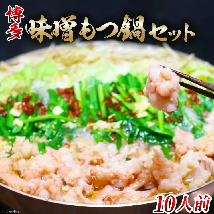 博多味噌もつ鍋 10人前 セット [MEAT PLUS 福岡県 筑紫野市 21760751]