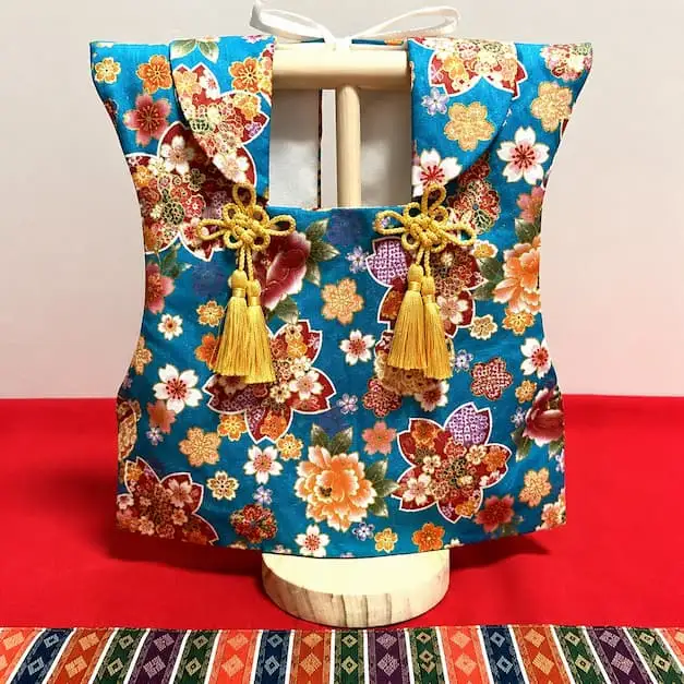 【6.あさぎ色系（桜・牡丹・鞠）】【選べる8色】ベビーお祝い着(被布)