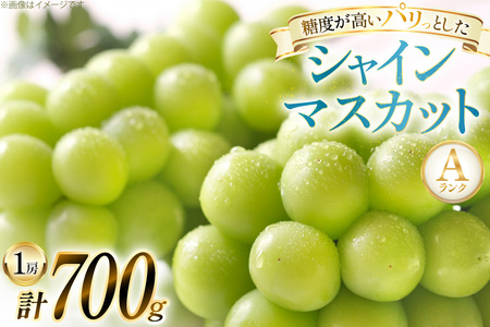 【期間限定発送】 シャインマスカット Aランク 1房 700g [田制農園 山形県 高畠町 tk06ayt230001]