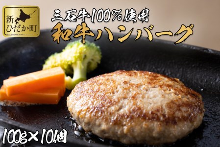 北海道産 黒毛和牛 みついし牛 ハンバーグ 計 1kg （ 100g × 10個 ）