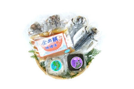 金め鯛 味噌漬 干物 セットA-2＋丸山園の わさび漬＋わさび海苔お得パック 1132 ／ 山長水産