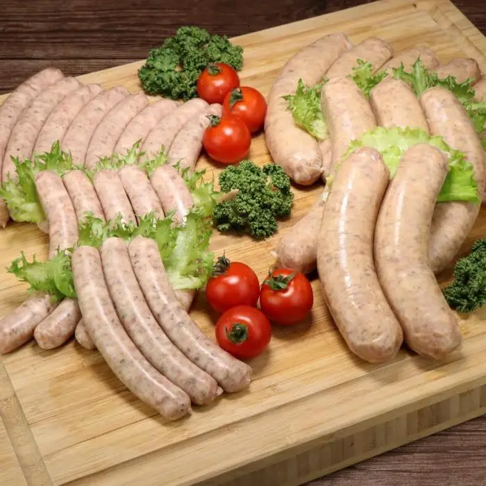 【合計1.2Kgボリューム満点】ミートガイ手作り生ソーセージセット(メープル＆スパイシー)