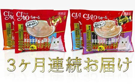 【3ヵ月定期便】いなば ちゅ～る バラエティセット 160本 セット キャットフード CIAO チャオ ちゅーる 猫 ねこ おやつ ペットフード ペット用品 ペット 静岡県 静岡 3回 お楽しみ