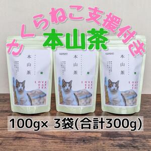 【さくらねこTNR活動支援】静岡市産本山茶（ほんやまちゃ）100g×3本 合計300g★★