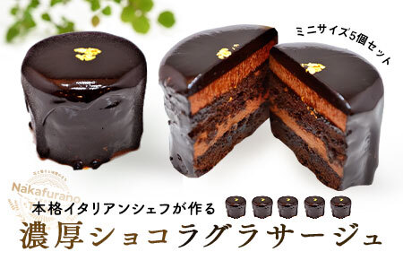 チョコレートケーキ　ショコラグラサージュ　ミニ5個セット【AM-040】