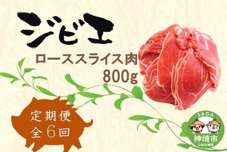 【定期便6回】脊振ジビエ イノシシ肉(ローススライス)800g (H072123)