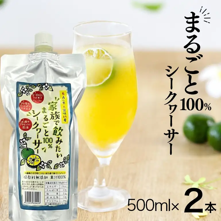 家族で飲みたいまるごと 100% シークヮーサー 500ml ×2本 (パウチタイプ) シークワーサー ジュース 果汁 ストレート 原液 常温保存 シークヮーサージュース シークワーサージュース 沖縄県産 沖縄 果実 まるごと絞り フルーツ 果物 沖縄県 糸満市