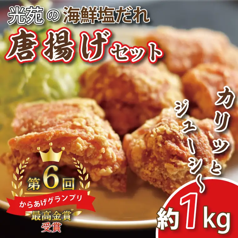 BS001【第6回からあげグランプリ最高金賞受賞】春日部市　光苑の海鮮塩だれ唐揚げセット