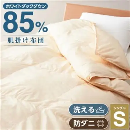 甲州羽毛ふとん洗える羽毛肌掛けふとん(シングル)16【1297009】