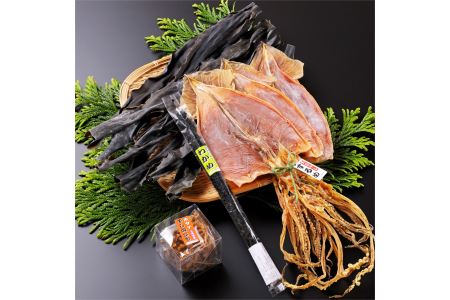 【北海道産乾物セット】マーレ旭丸うま味セットA だし昆布 スルメ わかめ ホタテ 貝ひも 天然  天日干し 海鮮 詰め合わせ せたな町 ふるさと納税