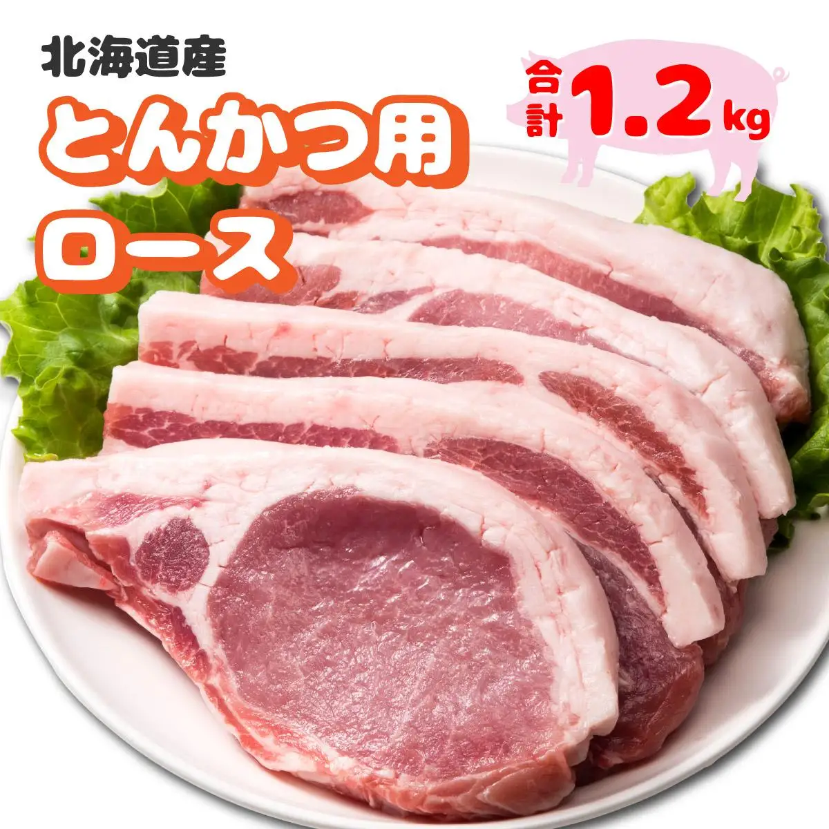 北海道産豚肉・とんかつ用ロース1.2kg（120g×10枚） F21H-429
