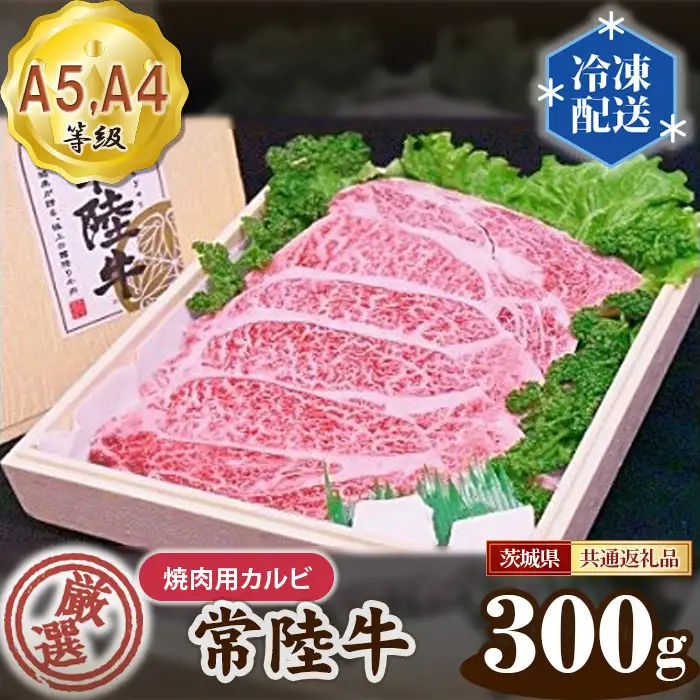 常陸牛 厳選！焼肉用カルビ300g（A5・A4等級）＜茨城県共通返礼品＞ No.021