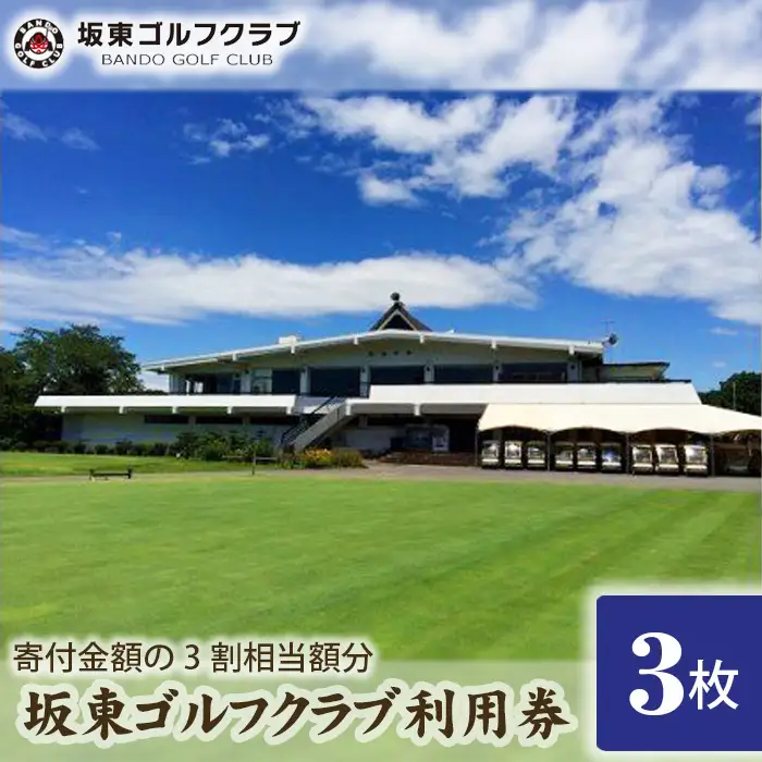 【坂東ゴルフクラブ】ゴルフ場利用券3000円分（寄付金額の3割相当額分） ／ ゴルフ golf GOLF ごるふ ゴルフ場 チケット ちけっと 体験 プレー券 利用券 ゴルフ場利用券 都心から1時間 アクセス抜群 好立地 茨城県 No.060