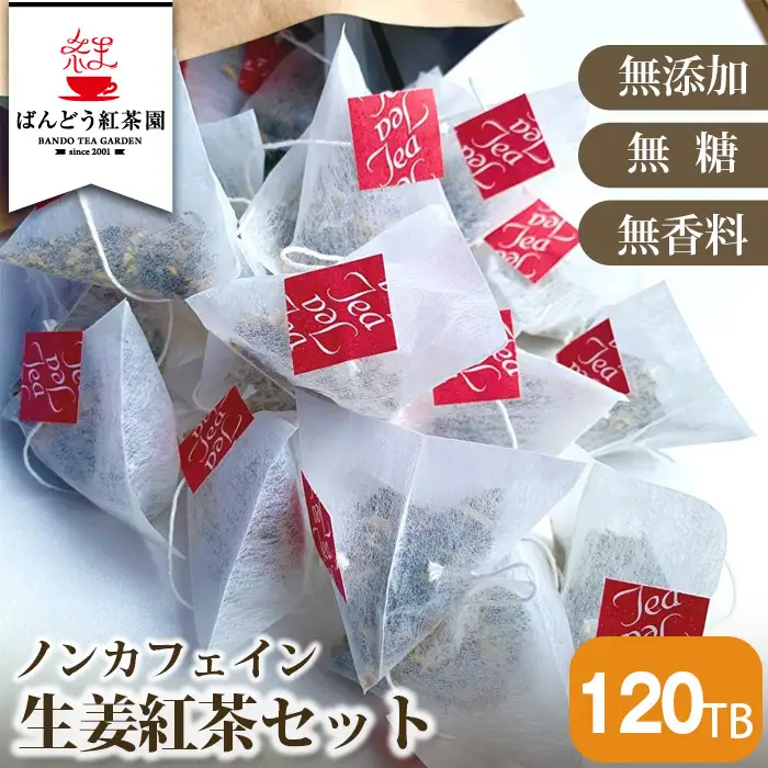 【120TB】ノンカフェイン生姜紅茶セット 無添加・無糖・無香料 No.118